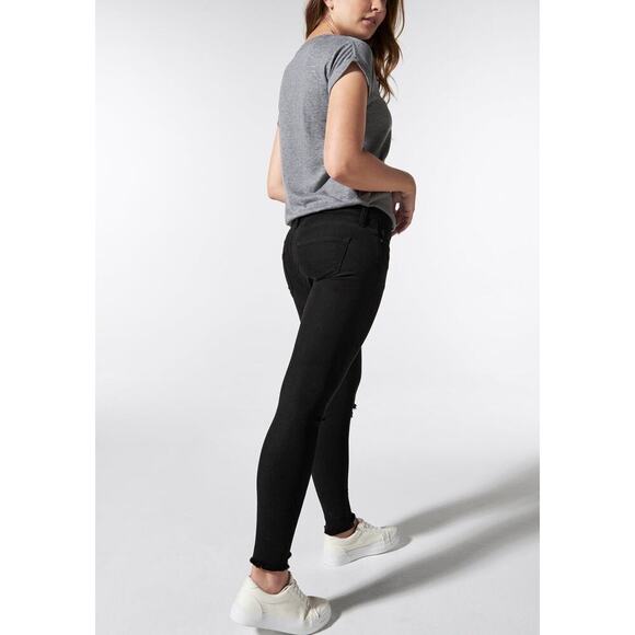 BLANQI Maternity Postpartum Belly Support Skinny Jeans Size 4 Black Distressed - Picture 9 of 10